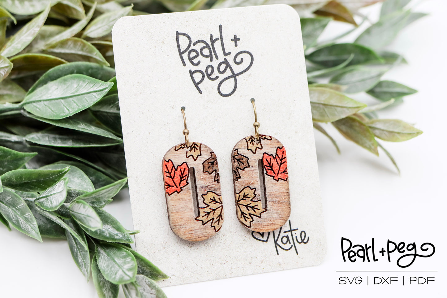 Oval Leaves Hoop Laser Earring Digital Download File-Oct2024