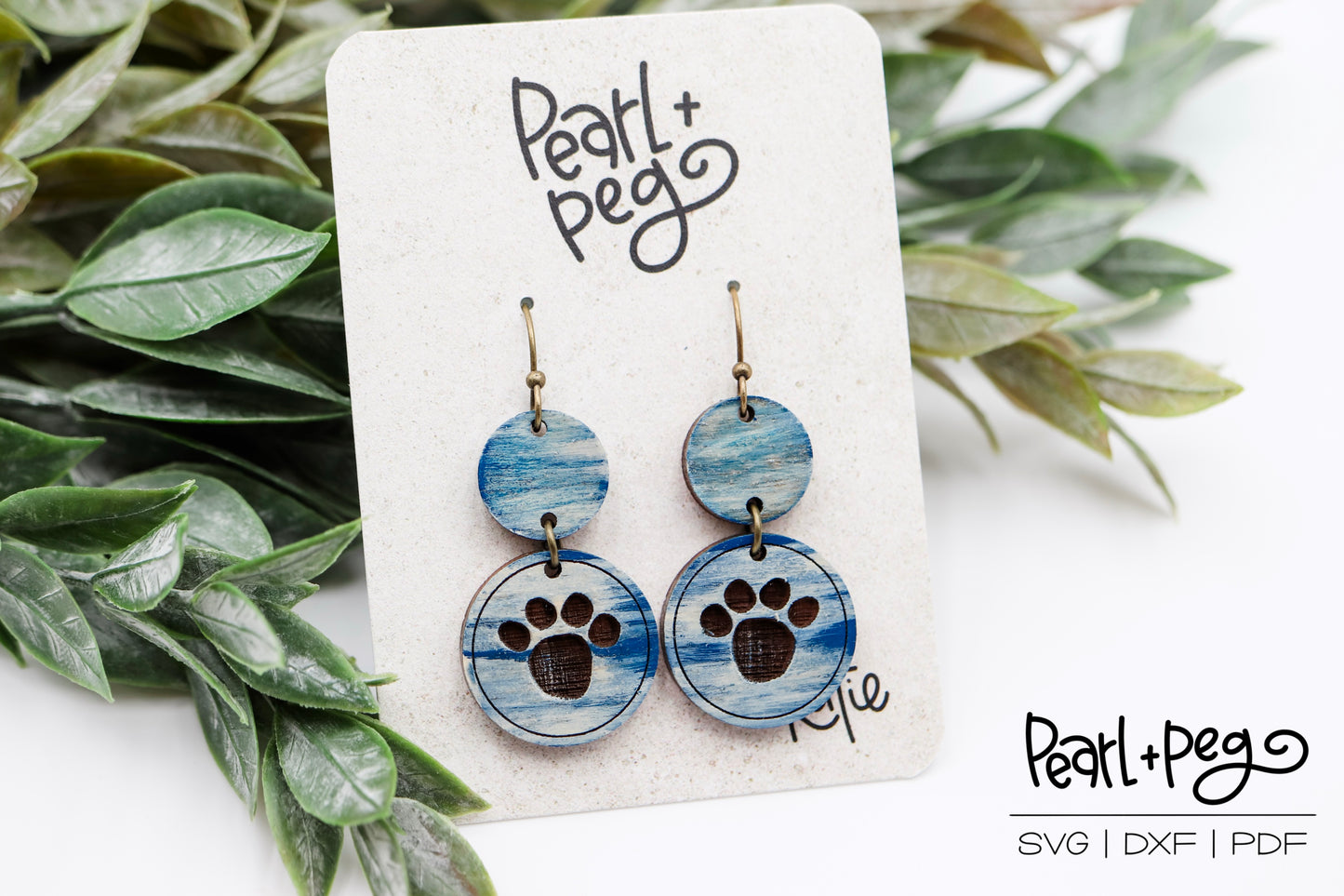 Paw Print 2 Part Laser Earring Digital Download File-Oct2024