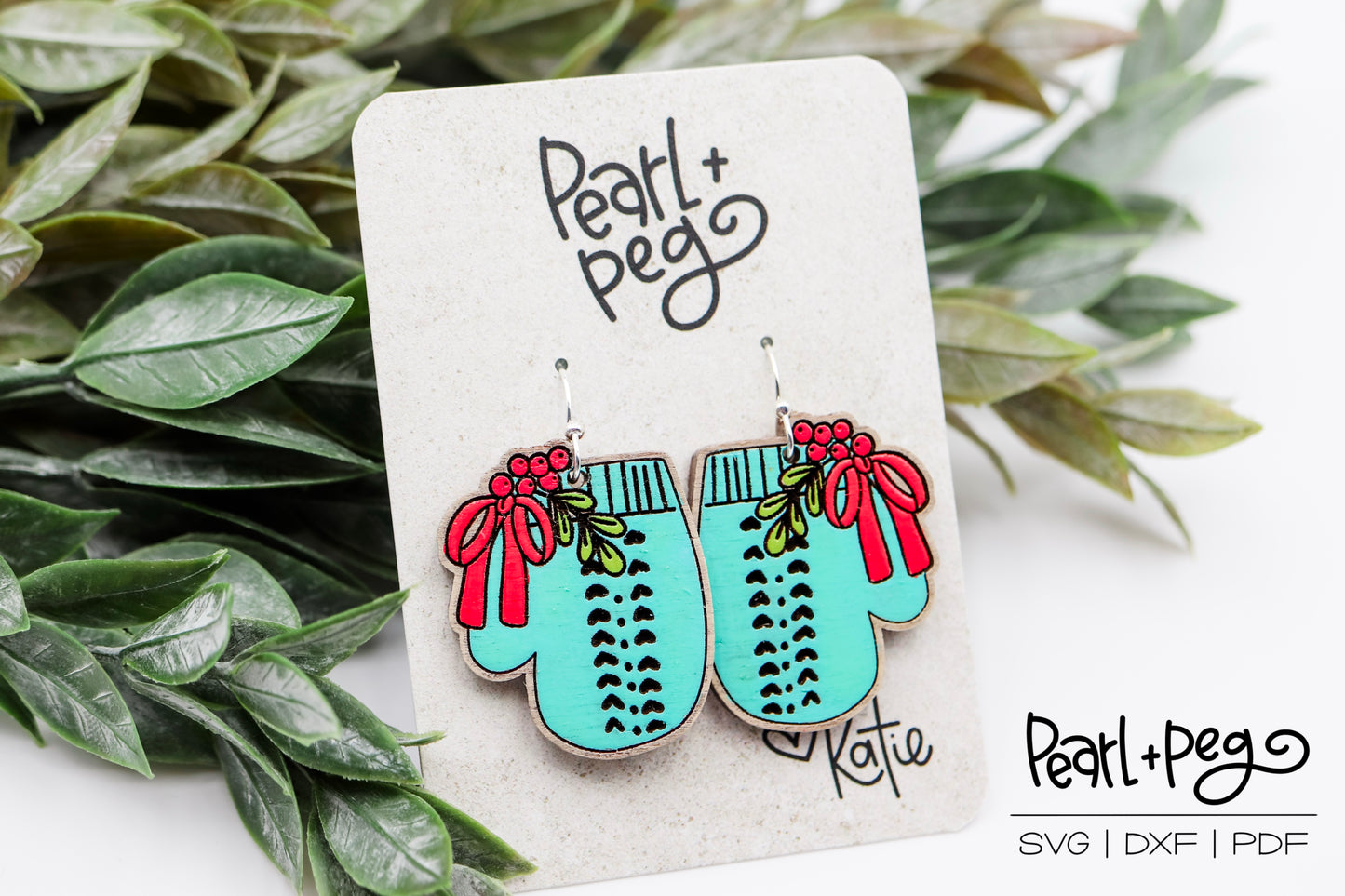 Holly Mittens Laser Earring Digital Download File-Oct2024