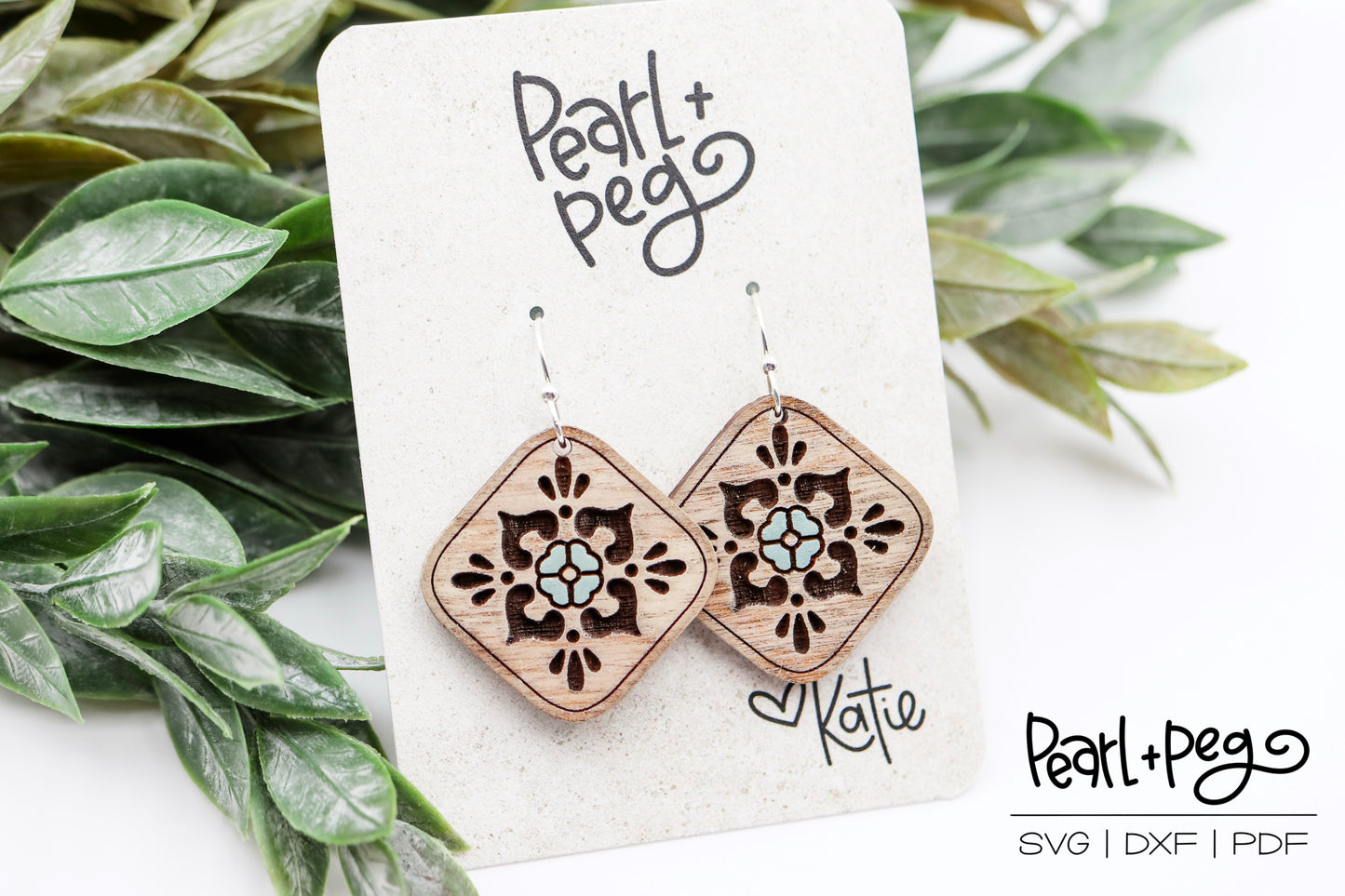 Folk Quad Motif Laser Earring Digital Download File-Oct2024