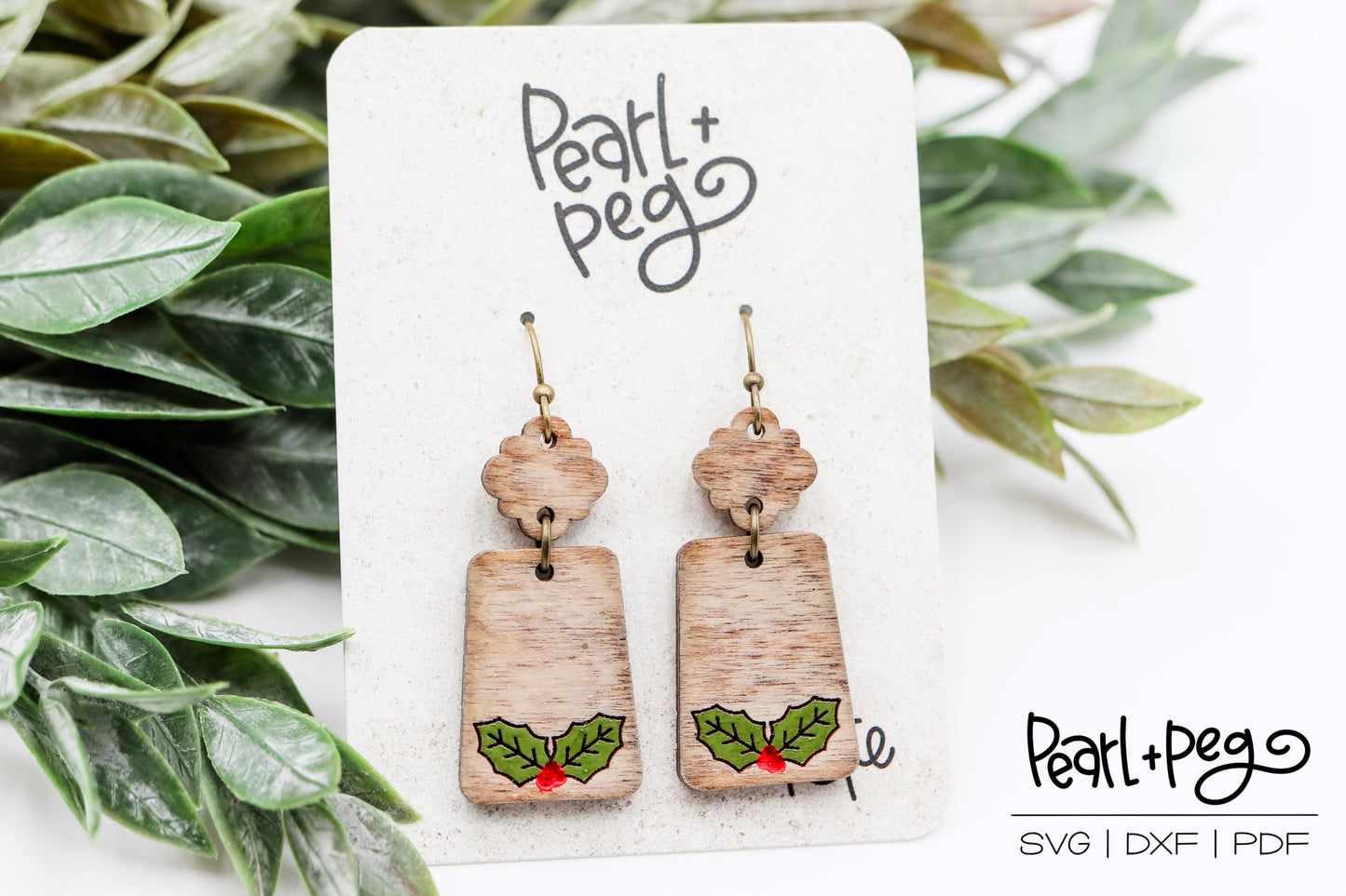 Mistletoe 2 Part Laser Earring Digital Download File-Nov2024