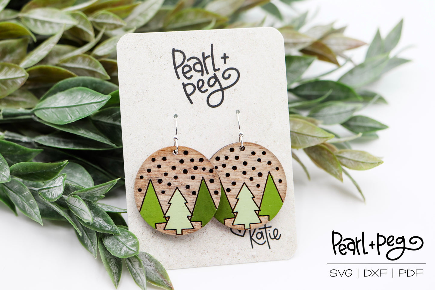 Tri Tree Round Laser Earring Digital Download File-Nov2024