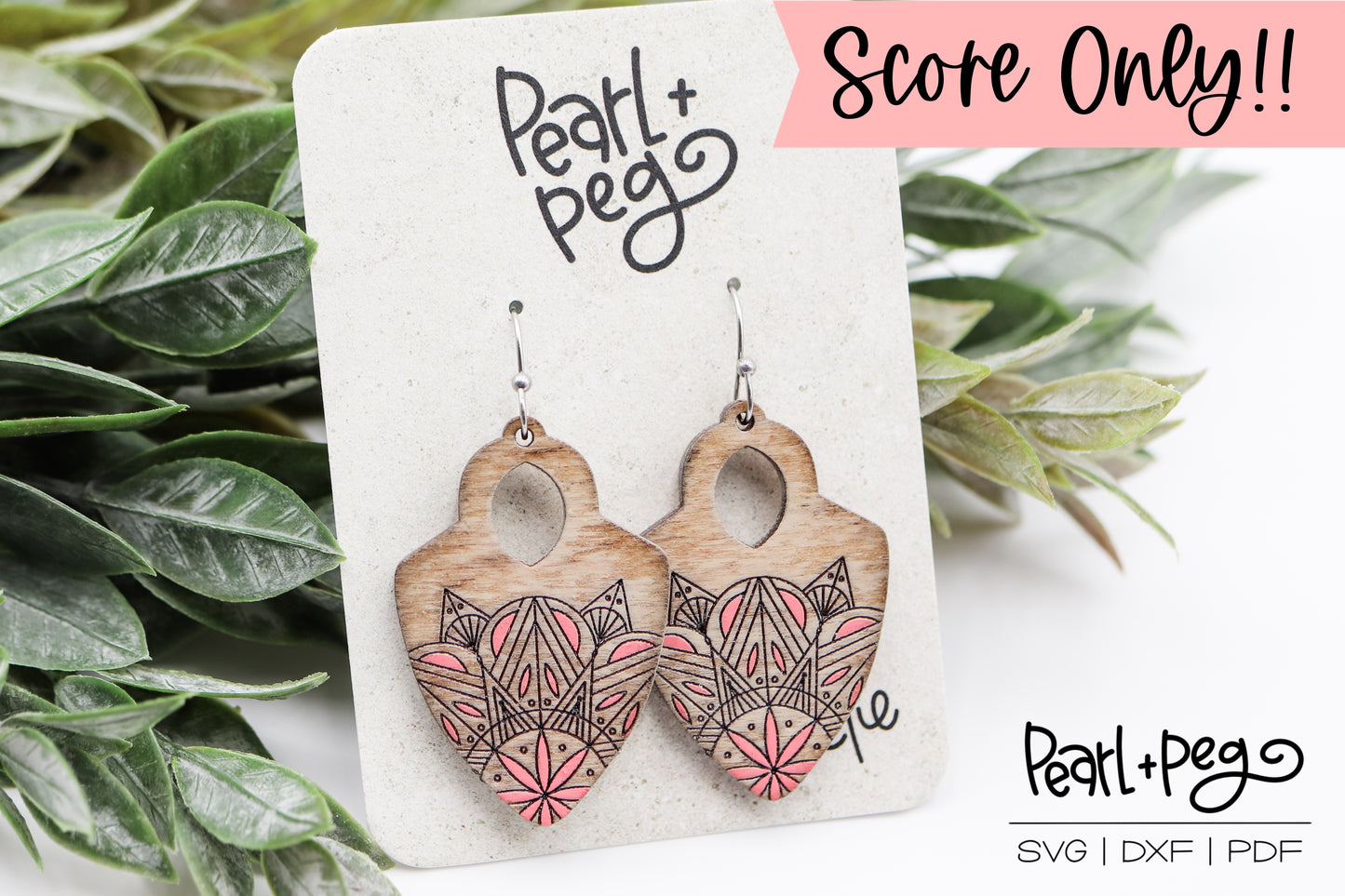 Tribal Mandala Score Only Laser Earring Digital Download File-July2024