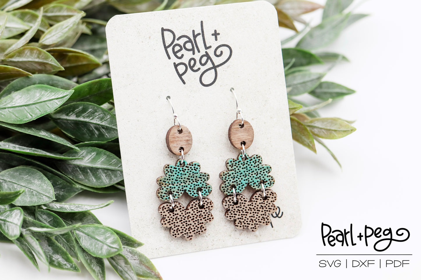 Scalloped 3 Parts Dangle Laser Earring Digital Download-Dec2024