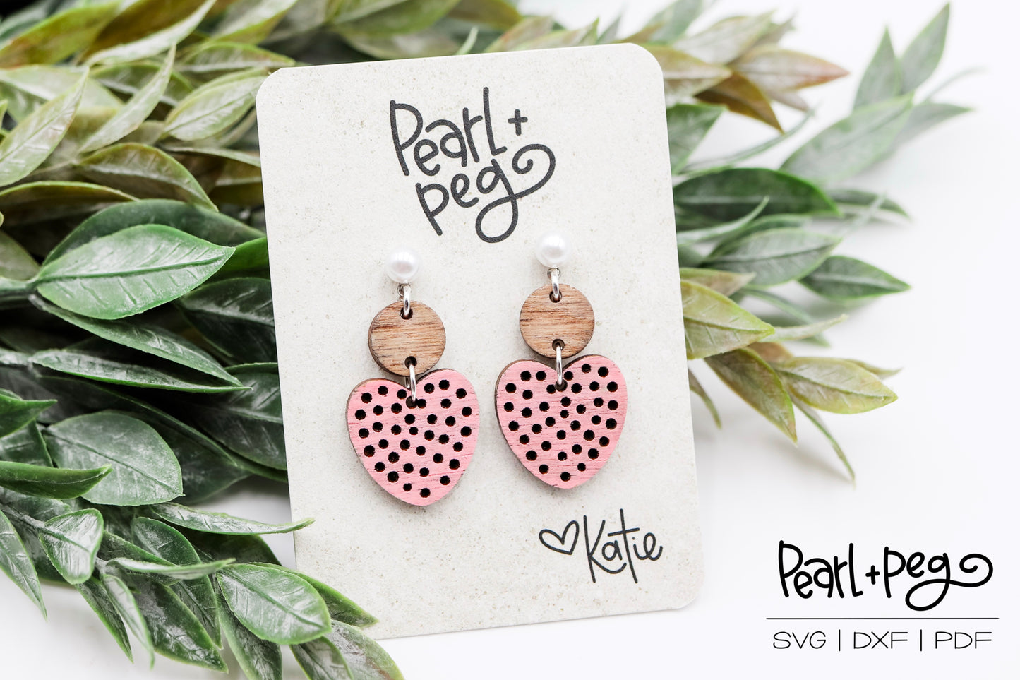 Polka Dot Heart 2 Piece Laser Earring Digital Download-Dec2024