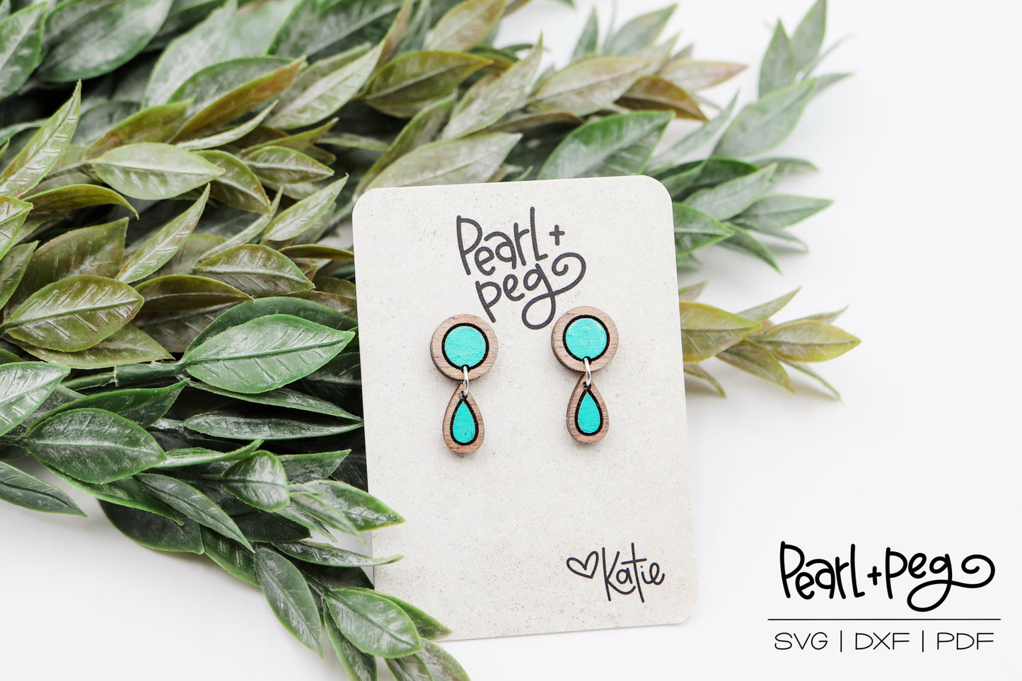 Round Inset 2 Part Dangle Stud Laser Earring Digital Download-Jan2025