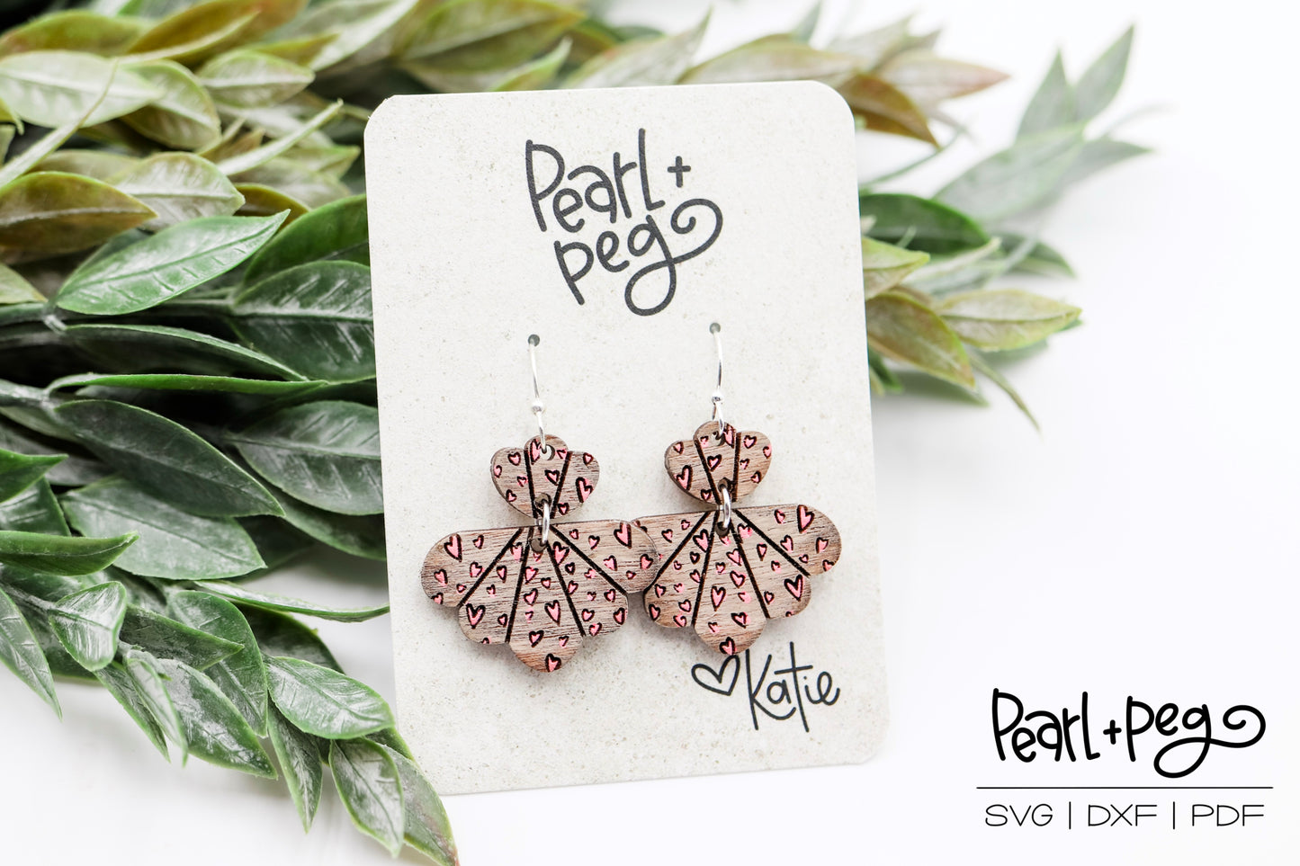 Shell With Hearts 2 Part Laser Earring Digital Download-Jan2025