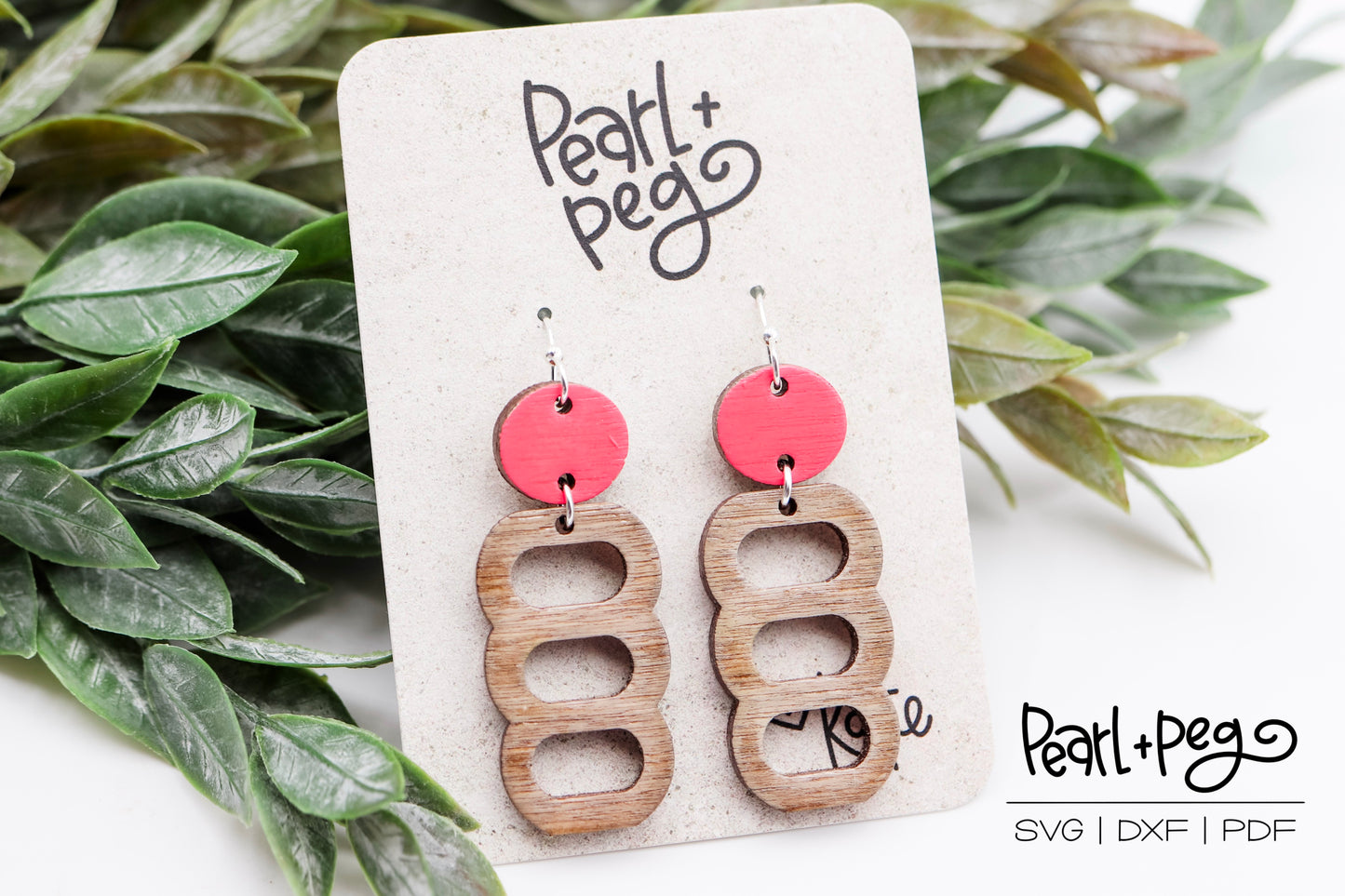 Rounded Tri 2 Part Bar Laser Earring Digital Download File-Aug2024