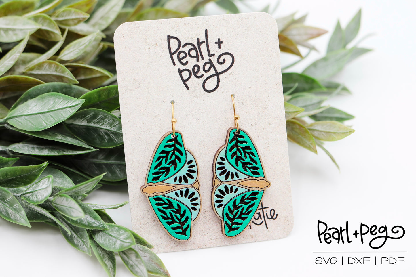 Folky Moth Butterfly Laser Earring Digital Download File-Sept2024