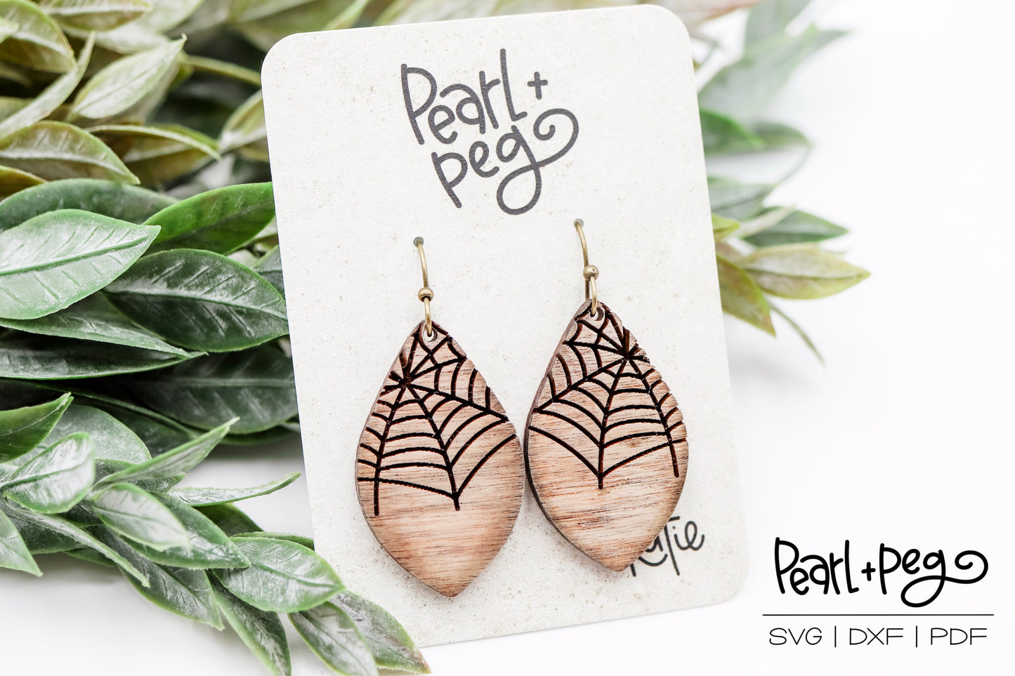 Spider Web Half Drop Laser Earring Digital Download File-Sept2024