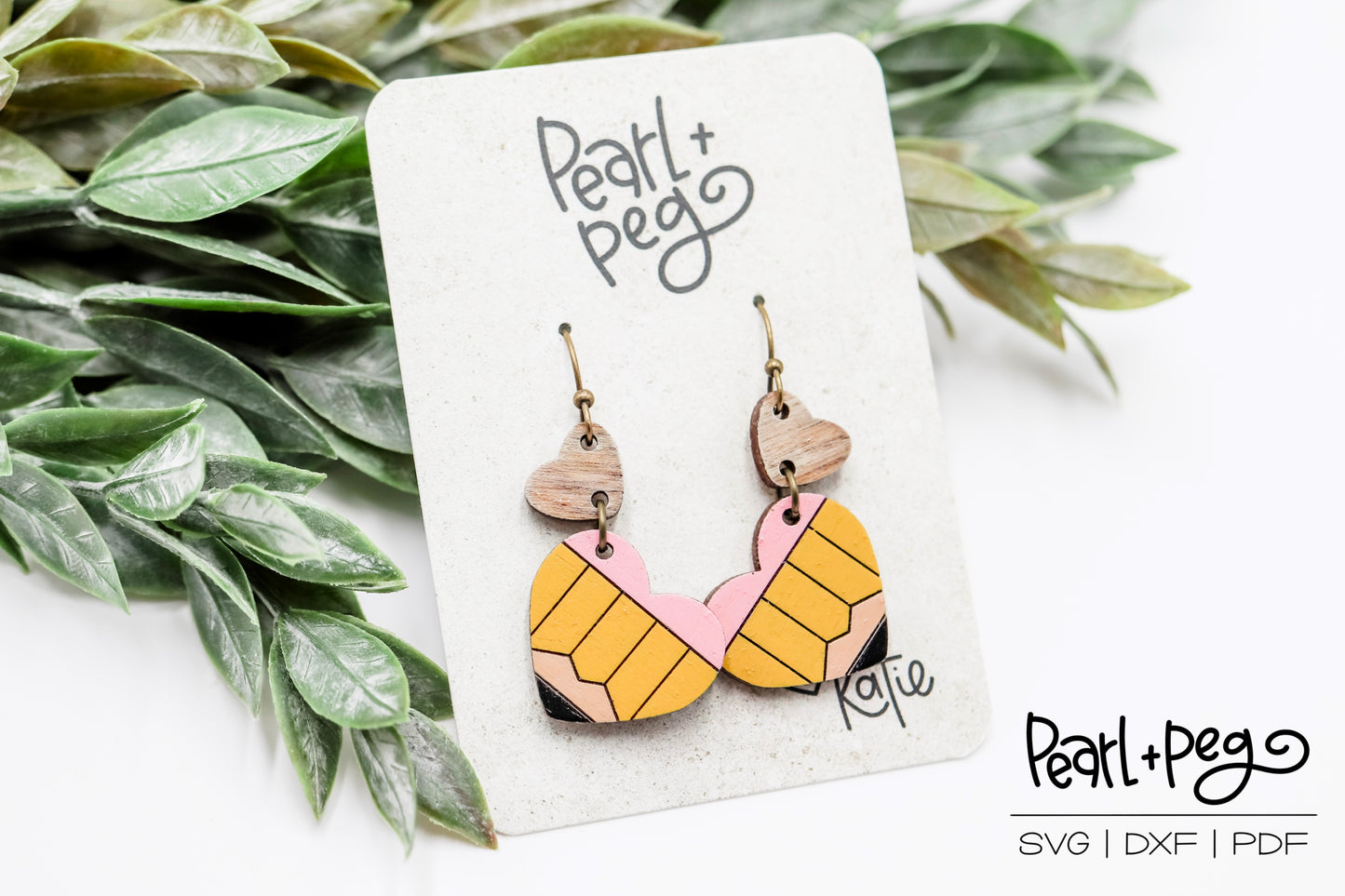 Heart Pencil 2 Part Laser Earring Digital Download-Feb2025