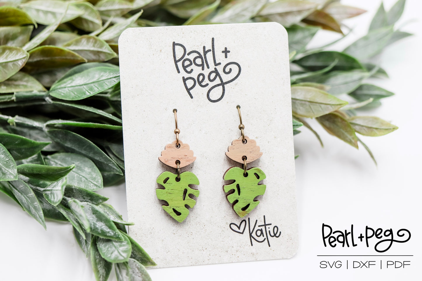 Petite Monstera 2 Part Laser Earring Digital Download-Feb2025
