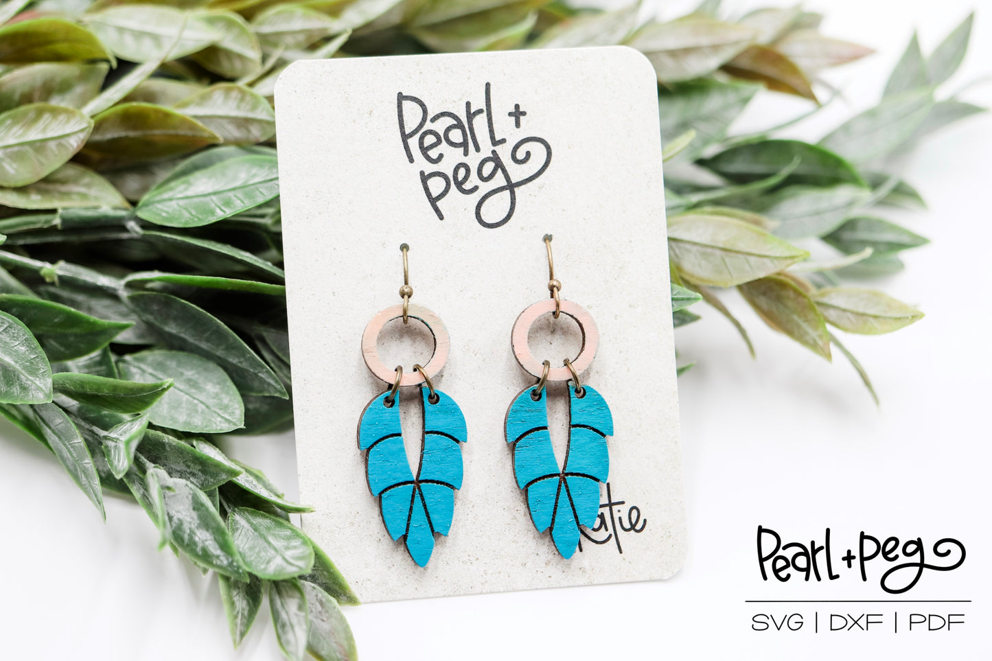 Tapered Edge Leaf 2 Part Laser Earring Digital Download-Feb2025