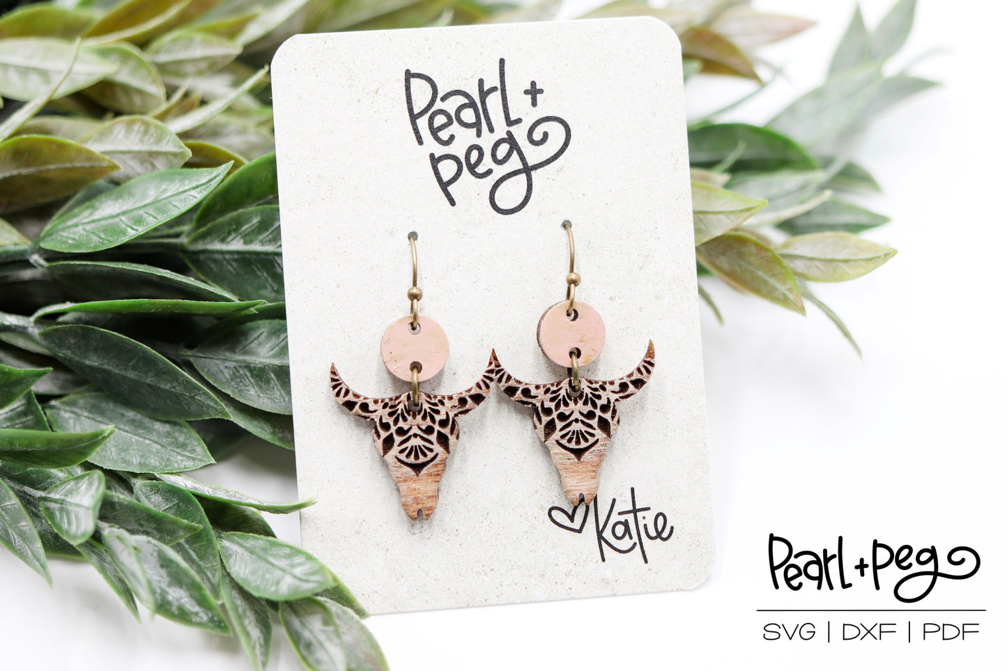 Mandala Bull 2 Part Laser Earring Digital Download-Feb2025