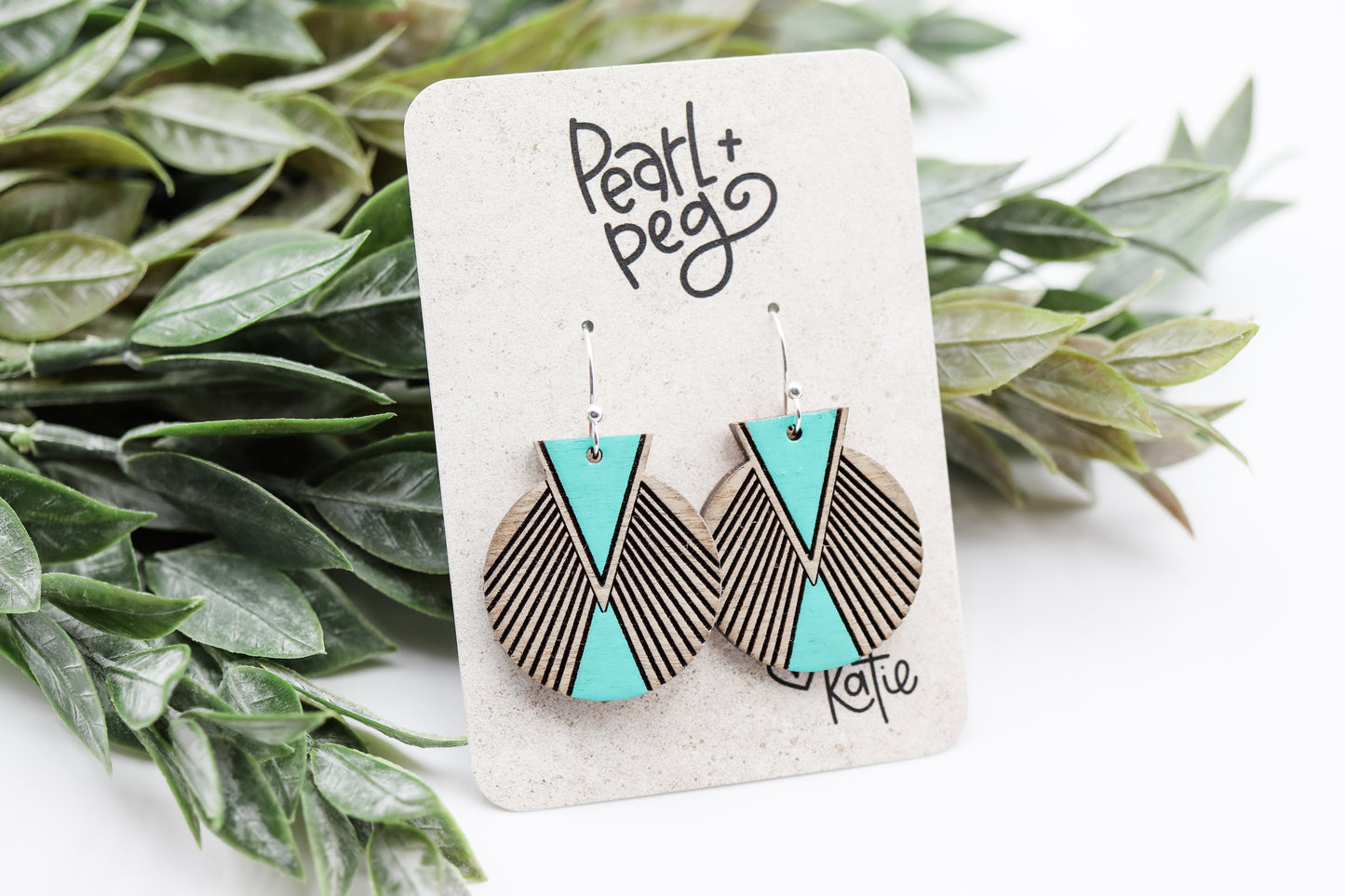 Striped Tri Round Laser Earring Digital Download File-July2024