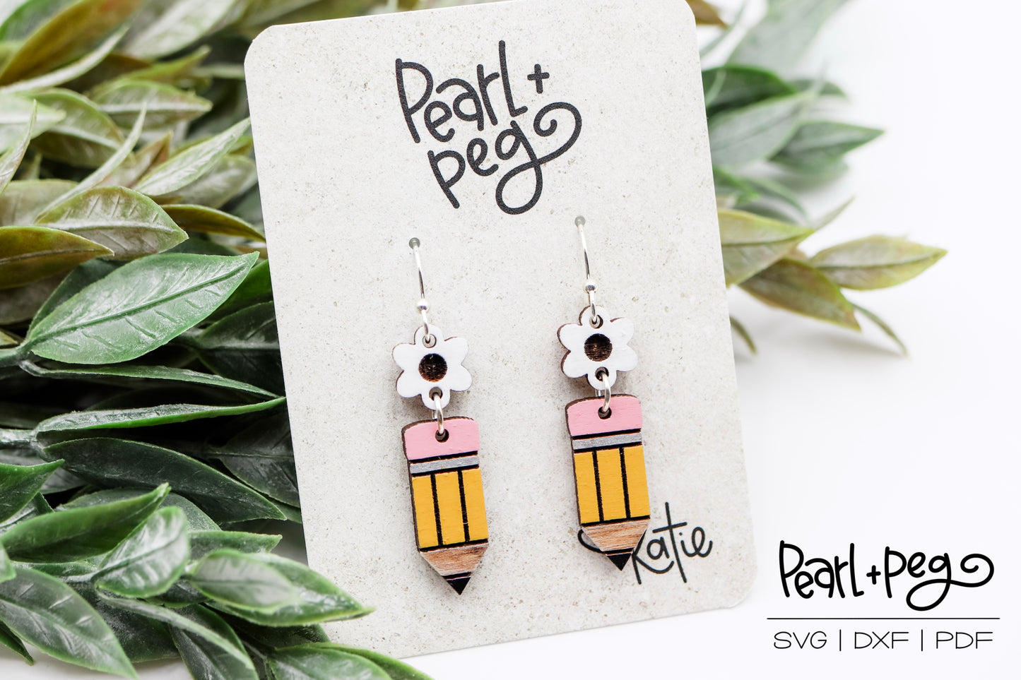 Two Part Teacher Pencil Laser Earring Digital Download-Mar2025