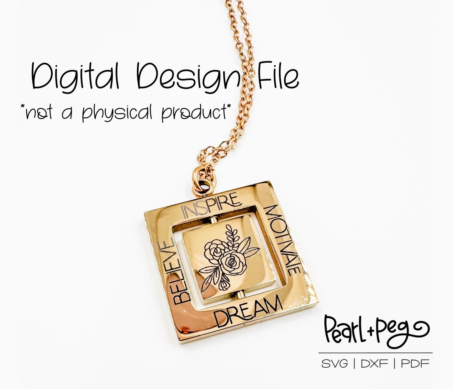 Rotating Square Motivational Metal Jewelry Digital Download File