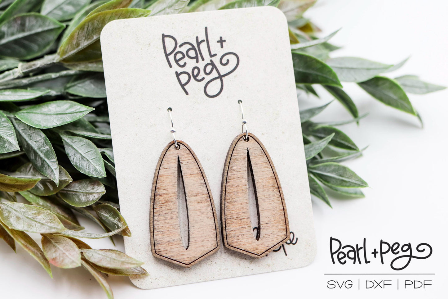 Triple Oblong Hoop Design Options Laser Engraved Earrings Digital Download