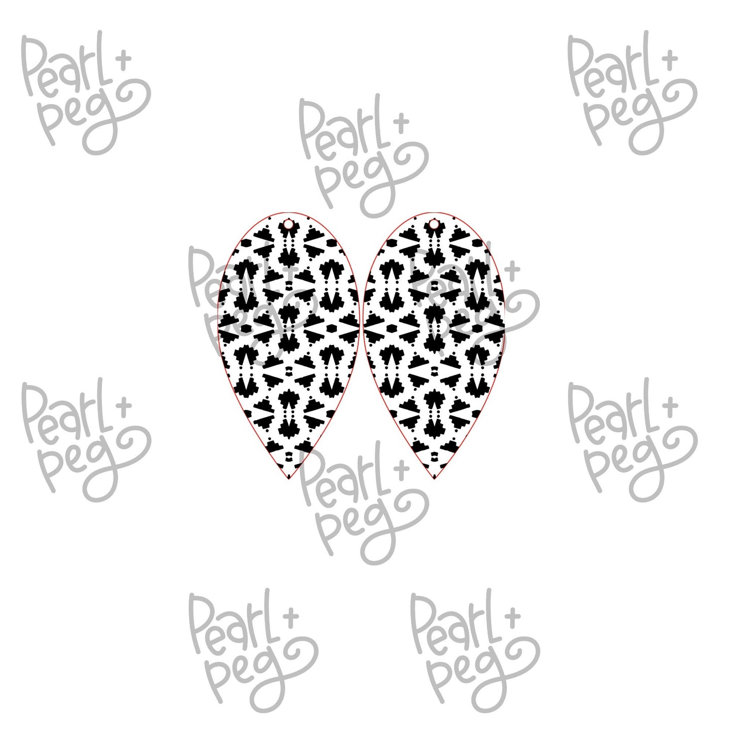 Boho Bow Tie Aztec Laser Engraved Earring Digital Download