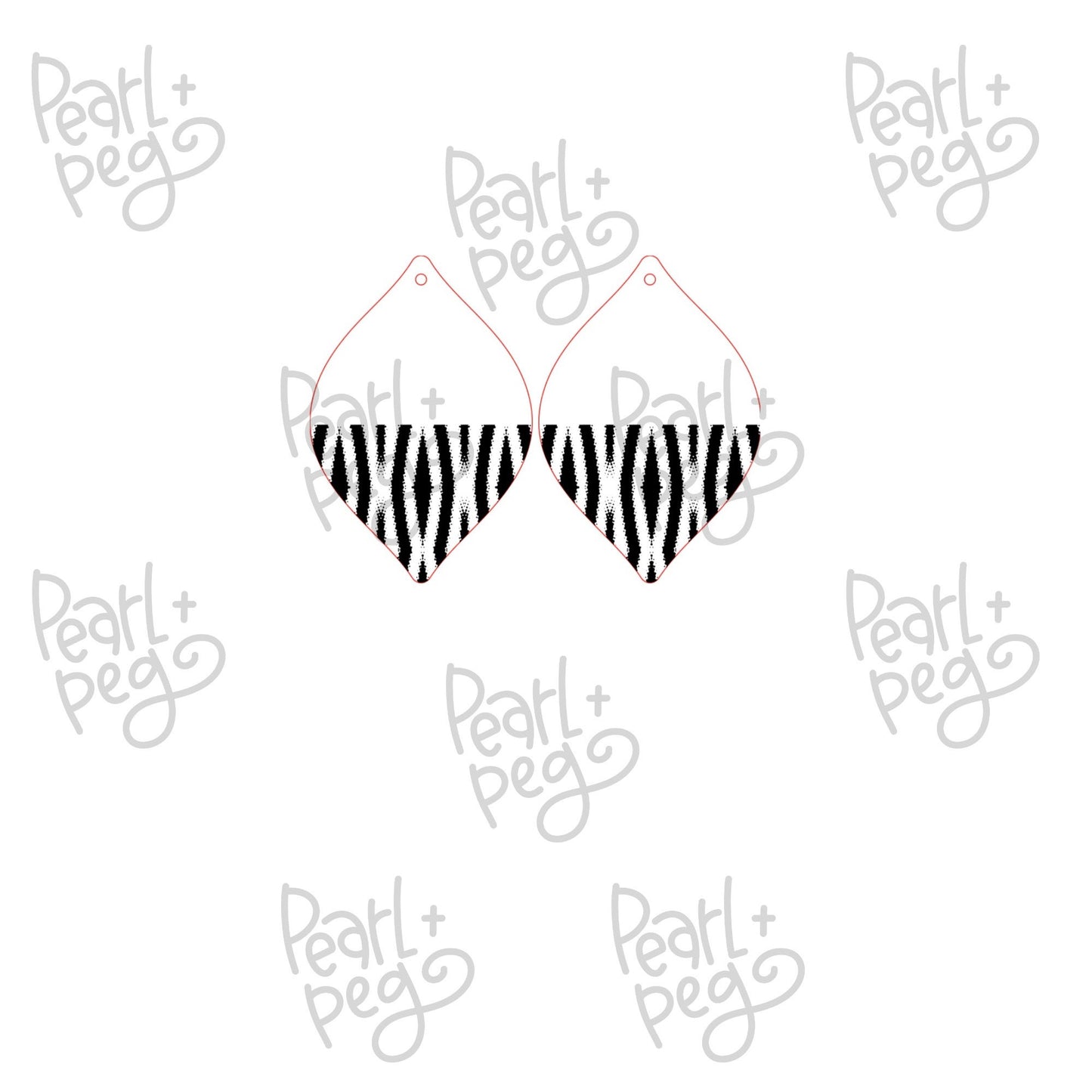 Zebra Lines Dipped Boho Laser Engraved Earring Digital Download