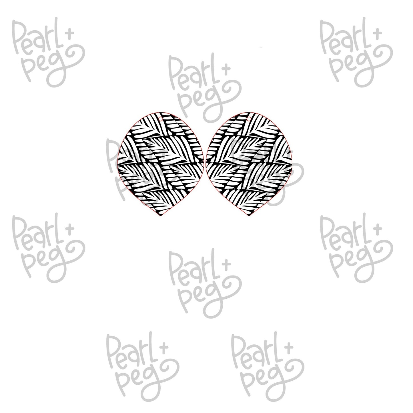 Leaves Water Drop Laser Engraved Earrings Digital Download