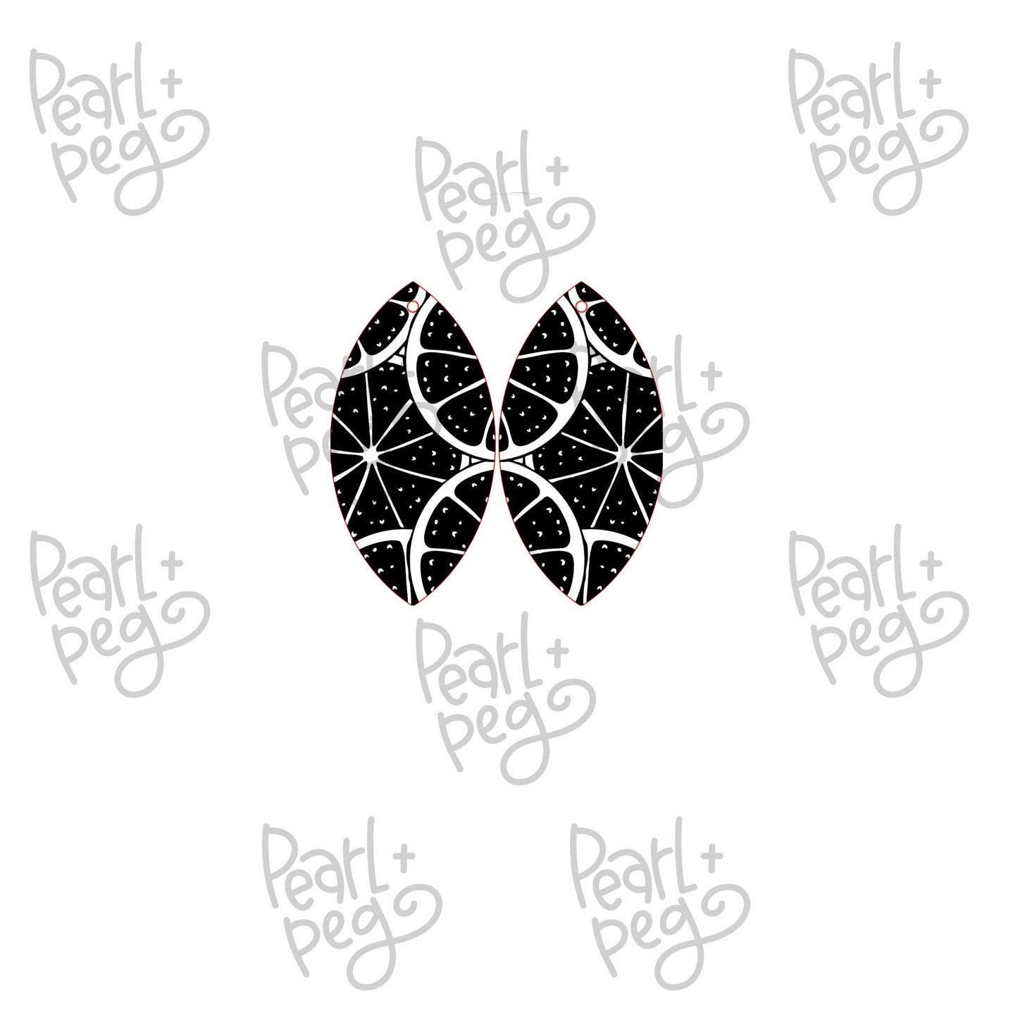 Orange Citrus Laser Engraved Earrings Digital Download