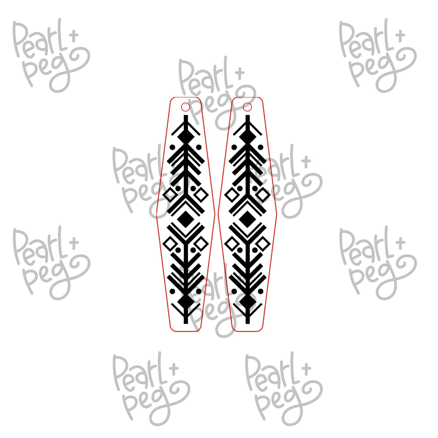 Crosshairs Tri Boho Bar Laser Engraved Earrings Digital Download