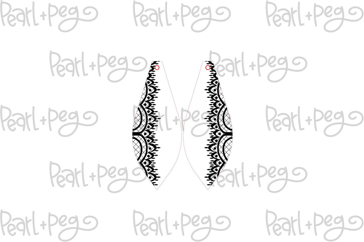Lace Trim Cascade Laser Engraved Earring Digital Download