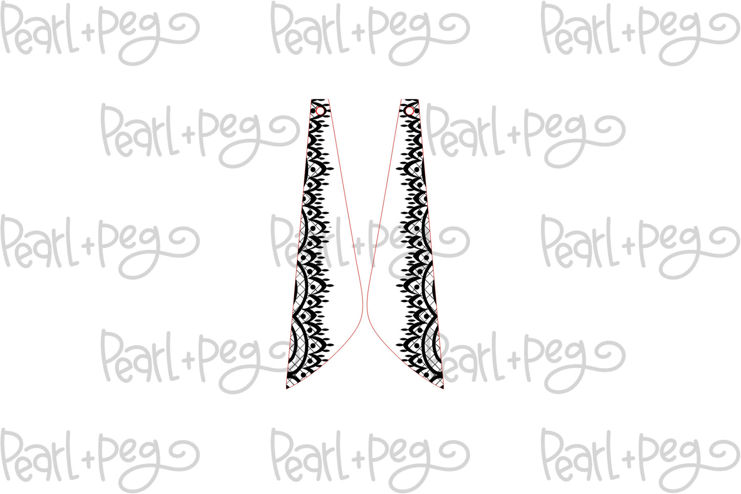 Lace Trim Slanted Bar Laser Engraved Digital Download