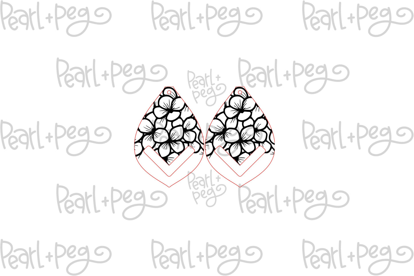 Hydrangea Macrame Laser Engraved Earrings Digital Download