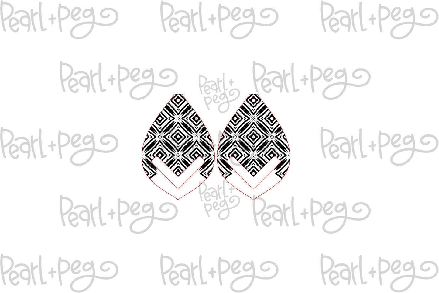 Tribal Wide Diamond Macrame Laser Engraved Earring Digital Download