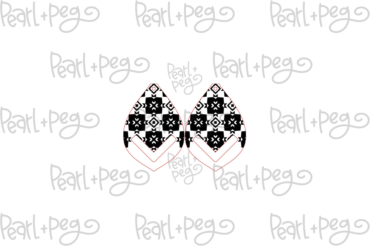 Square Quad Macrame Laser Engraved Earrings Digital Download