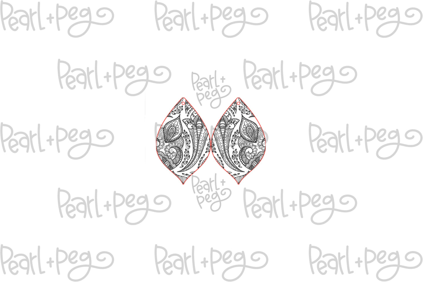 Paisley Pointed Drop Laser Engraved Digital Download