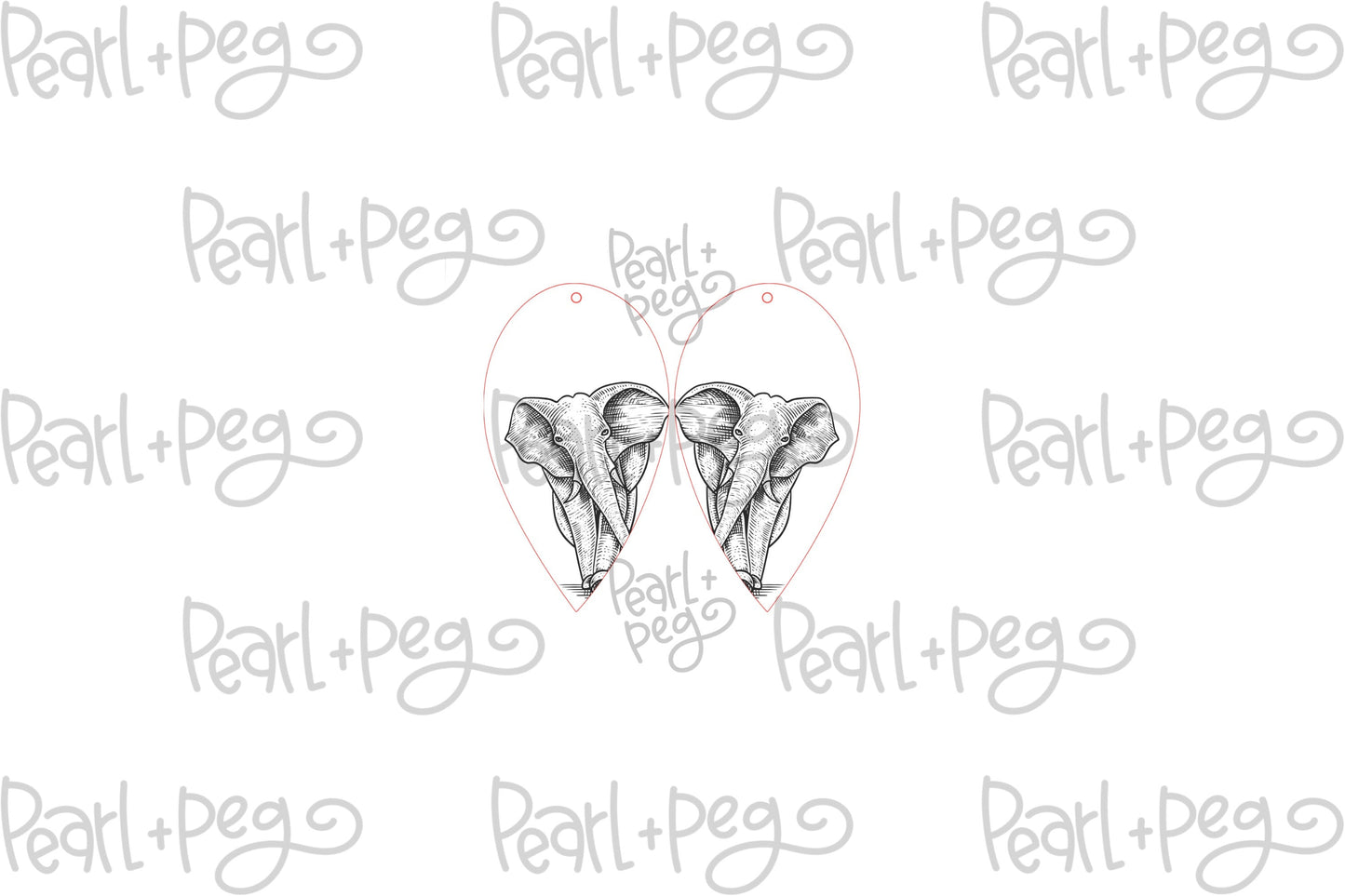 Elephant Drop Laser Engraved Earrings Digital Download