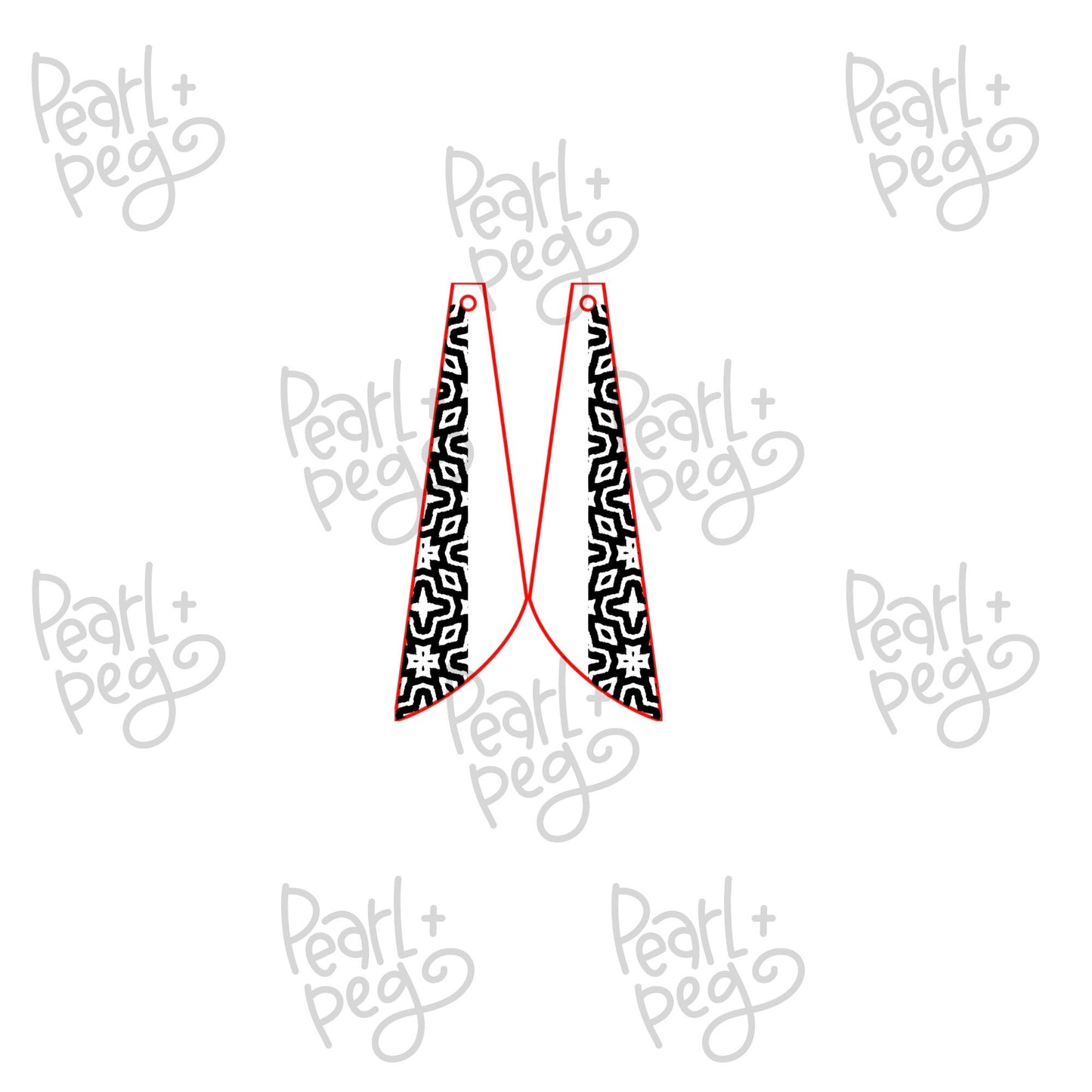 Mosaic Strip Slanted Bar Laser Engraved Earring Digital Download