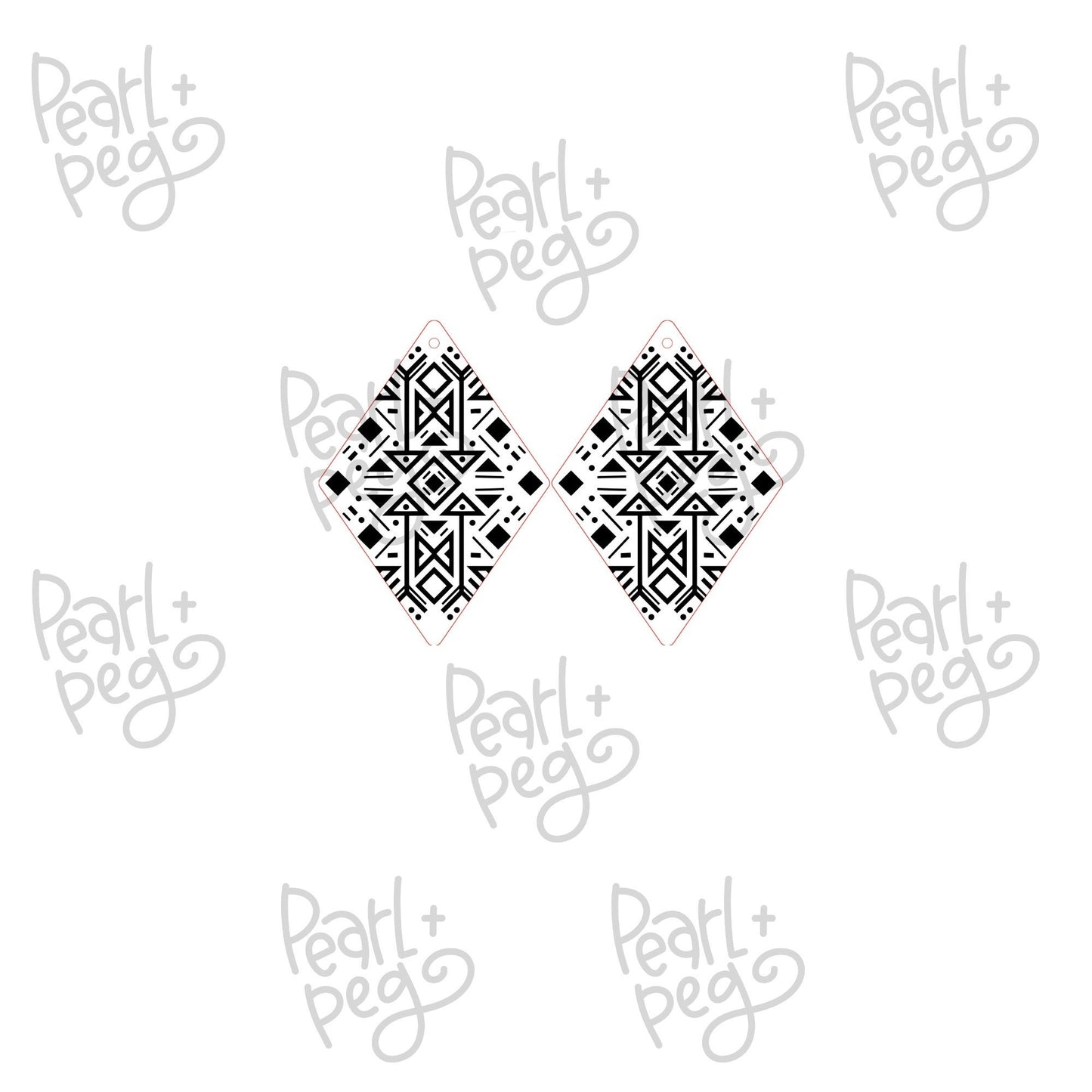 Triangle Line Abstract Laser Engraved Earring Digital Download