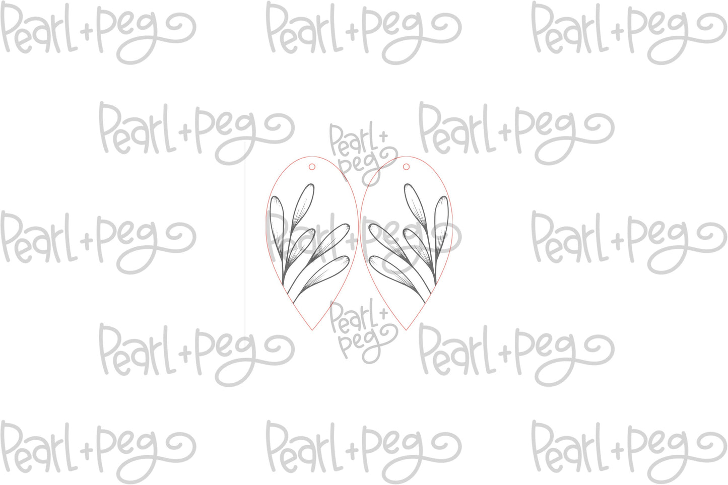 Spray Bud Drop Laser Engraved Earring Digital Download