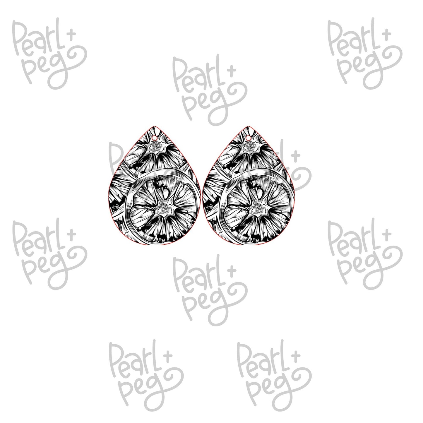 Distressed Citrus Summer Laser Engraved Earrings Digital Download