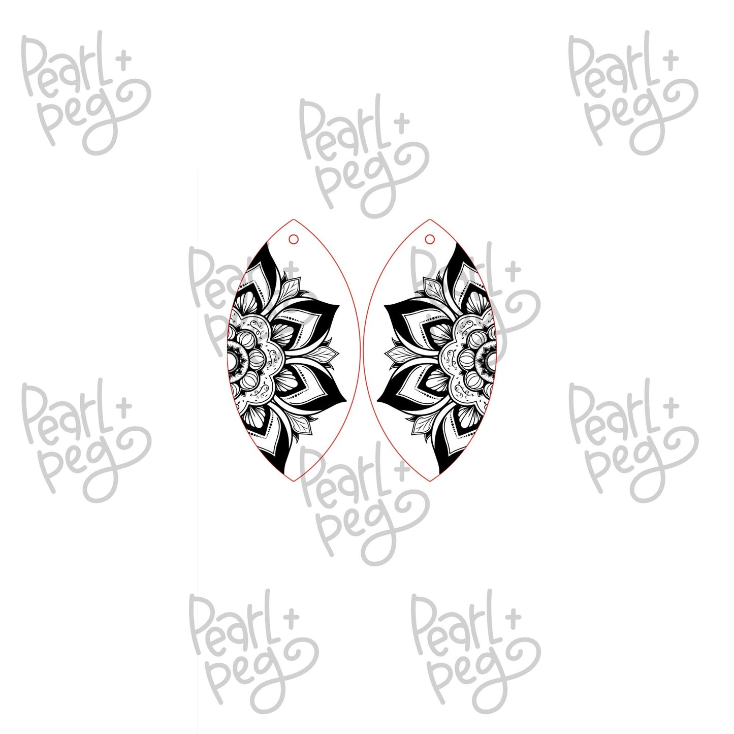 Mandala Thick Laser Engraved Earrings Digital Download