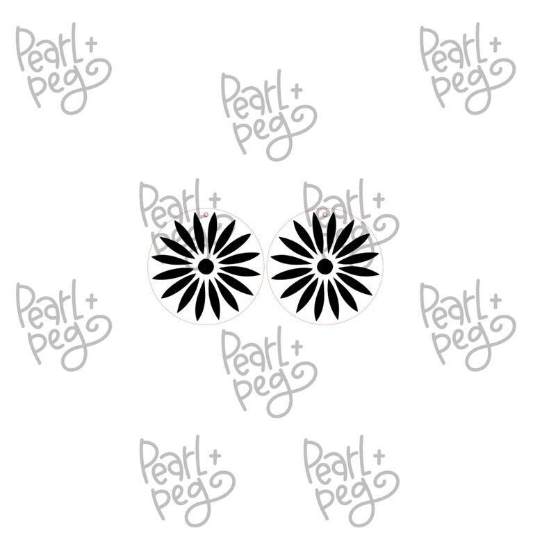 Sunburst Daisy Flower Laser Engraved Earring Digital Download