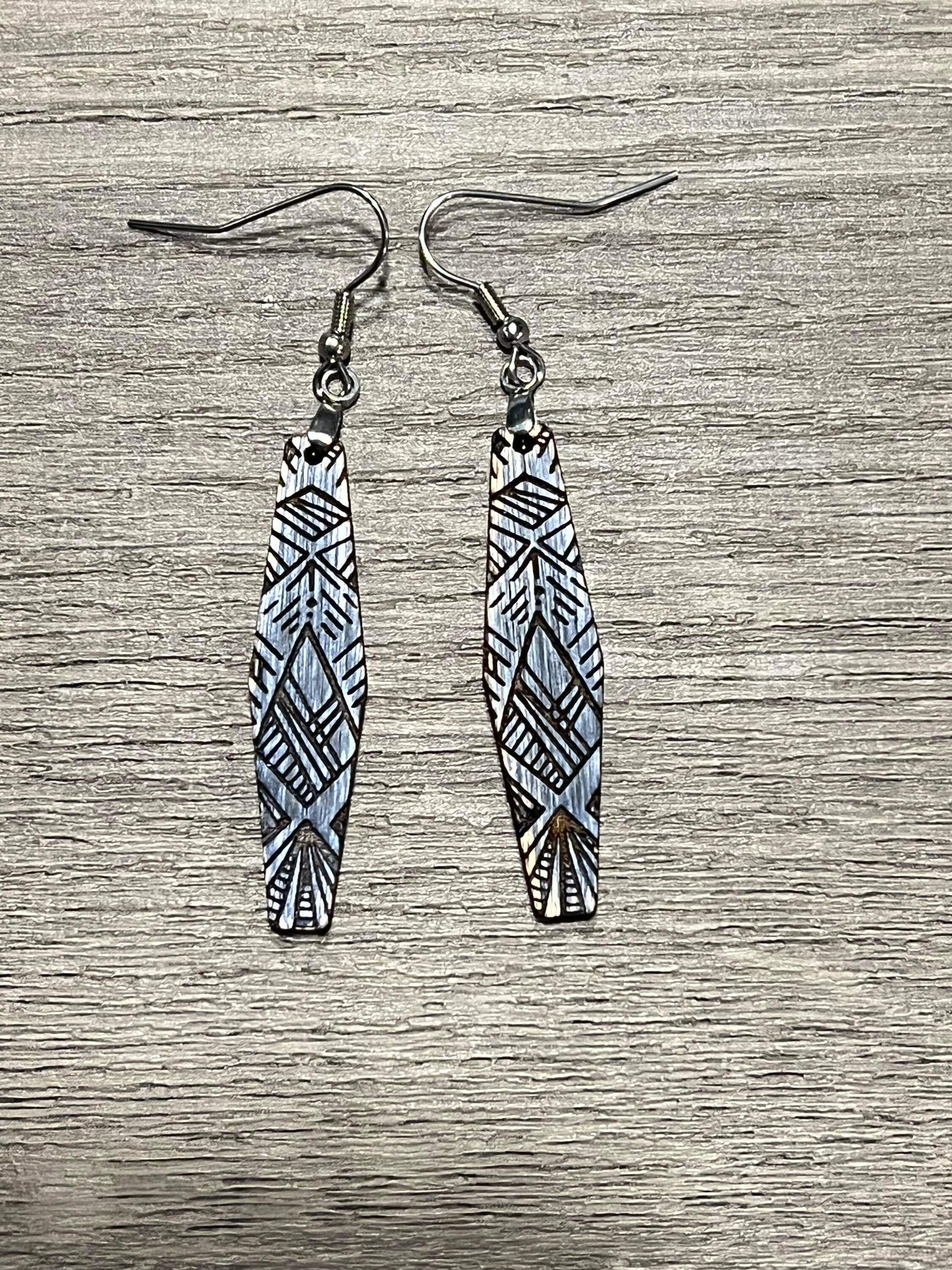 Abstract Mountain Bar Laser Engraved Earrings Digital Download