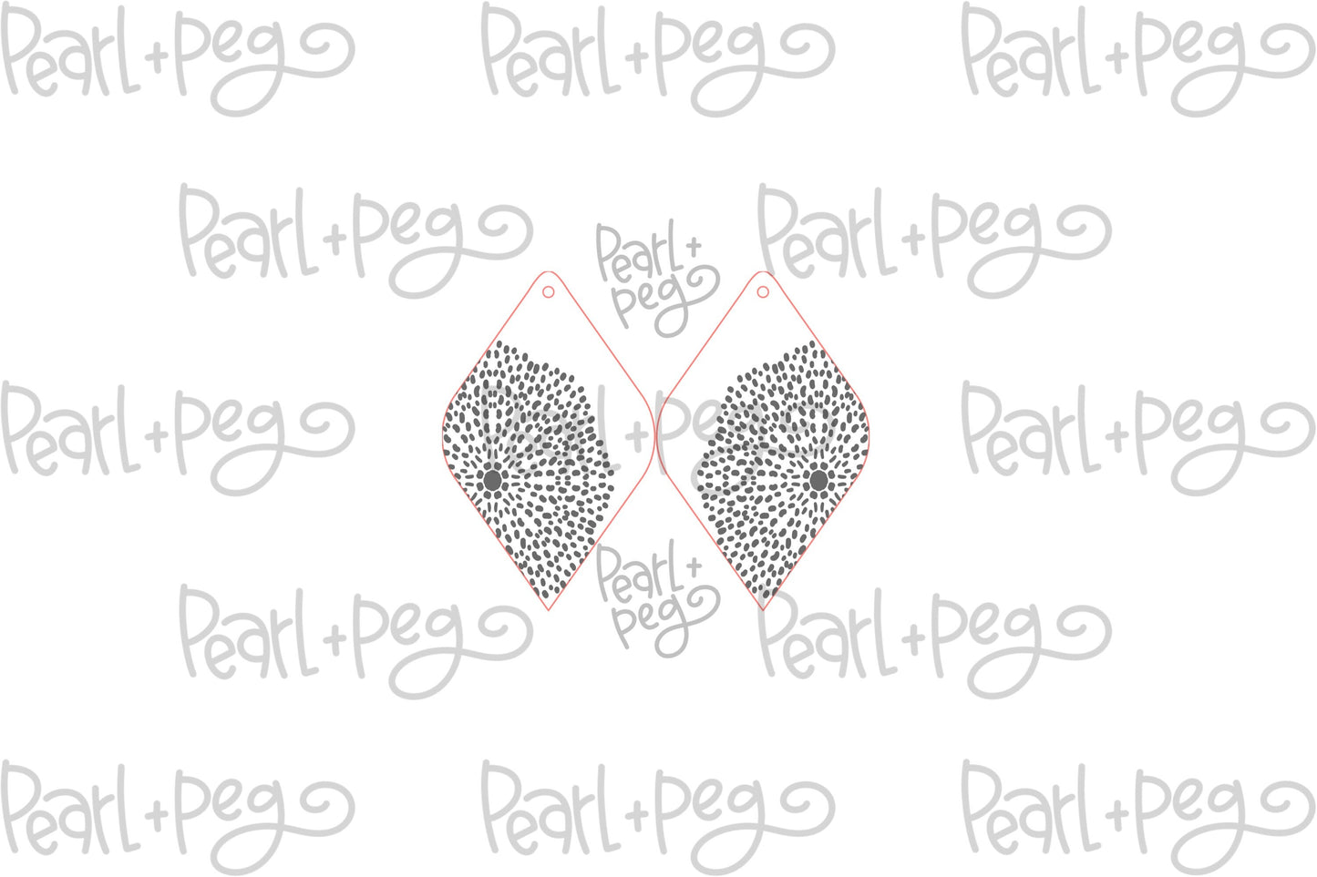Stitched Floral Drop Laser Engraved Earrings Digital Download
