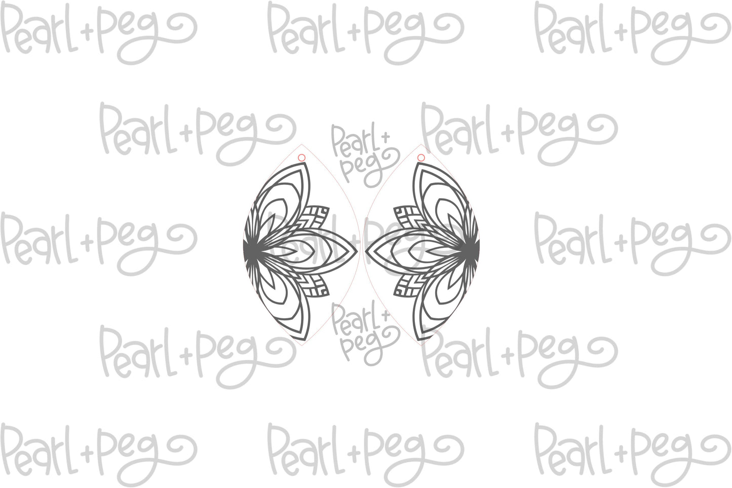 Half Mandala Classic Drop Laser Engraved Earrings Digital Download