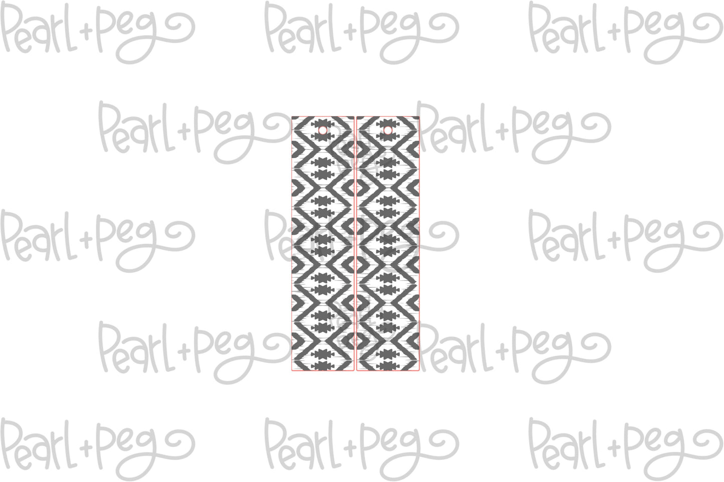 ZigZag Aztec Bar Laser Engraved Earrings Digital Download