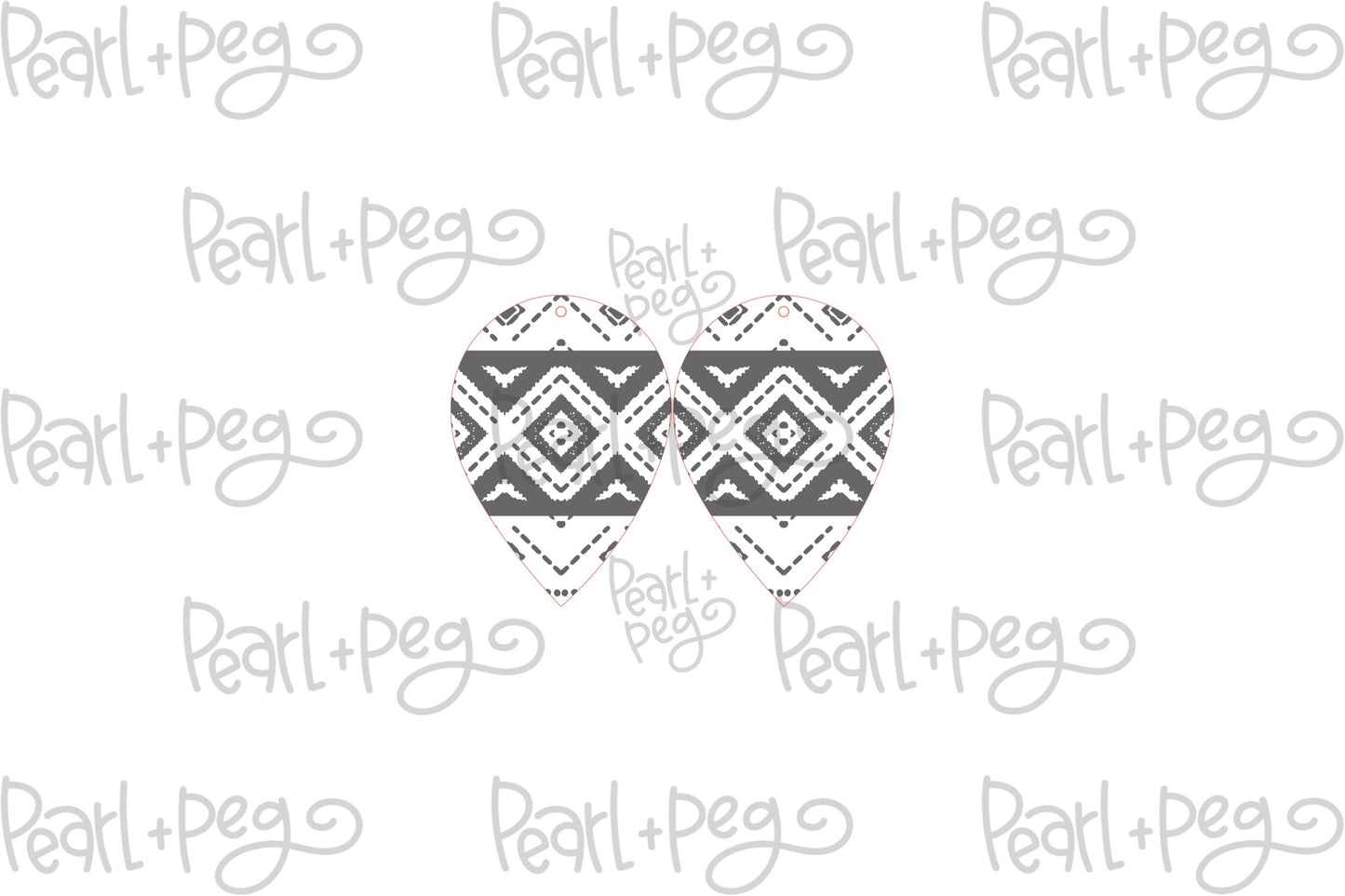 Aztec Banner Teardrop Laser Engraved Earrings Digital Download