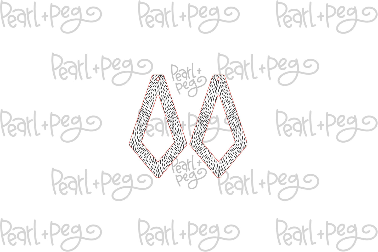 Speckled Diamond Drop Hoop Laser Engraved Earring Digital Download