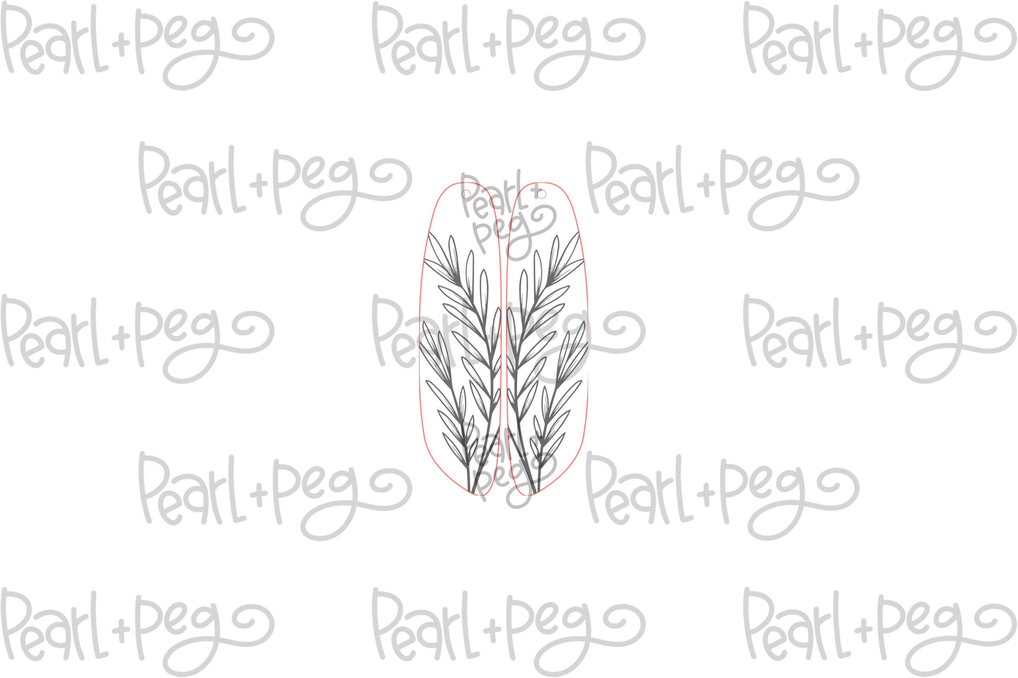 Wild Grass Long Bar Laser Engraved Earring Digital Download