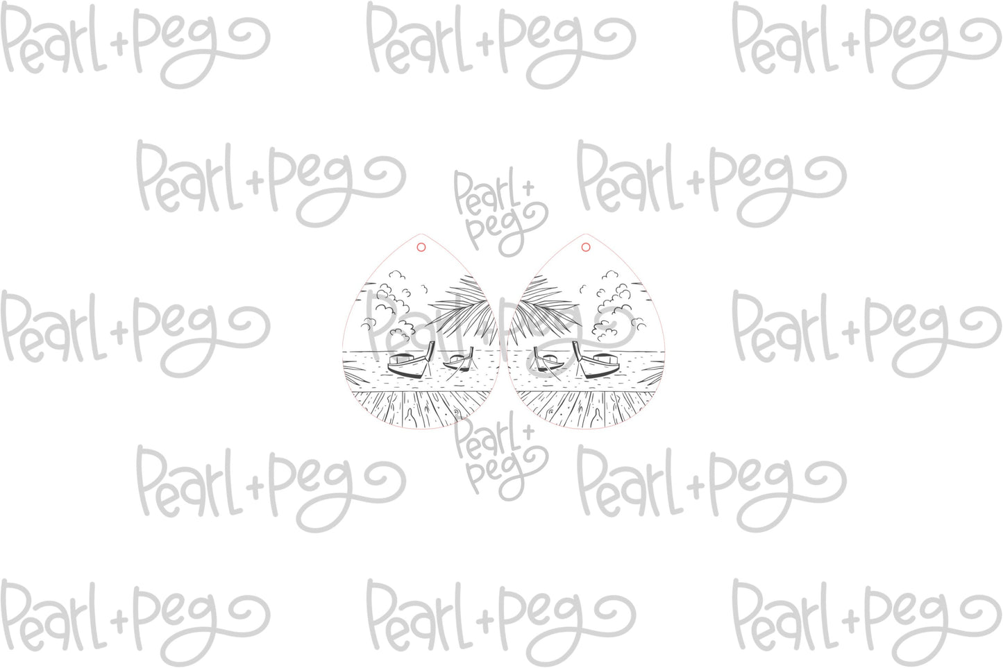 Dock Boats Drop Laser Engraved Earrings Digital Download