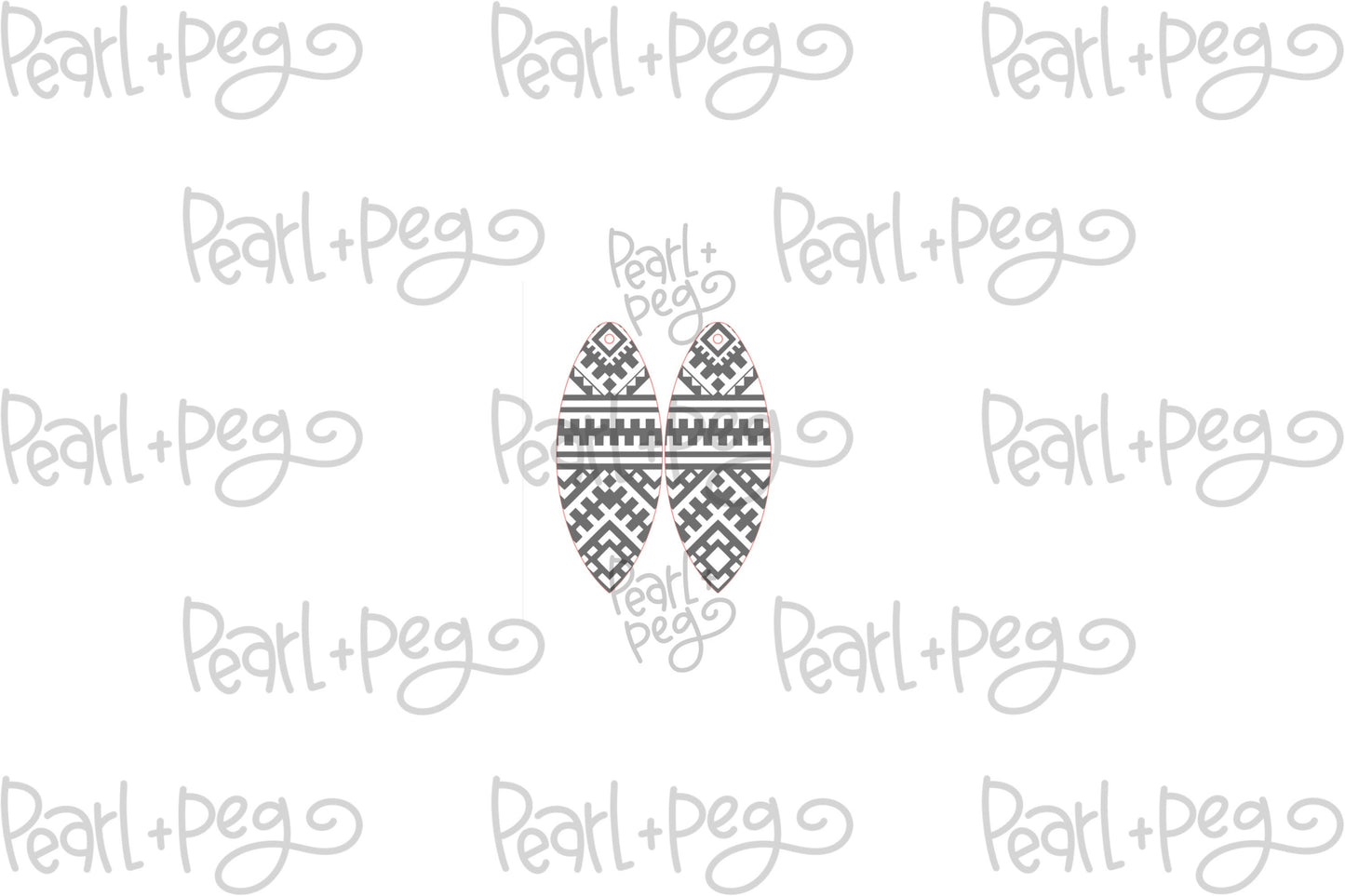 Ethnic Aztec Slim Drop Laser Engraved Earring Digital Download