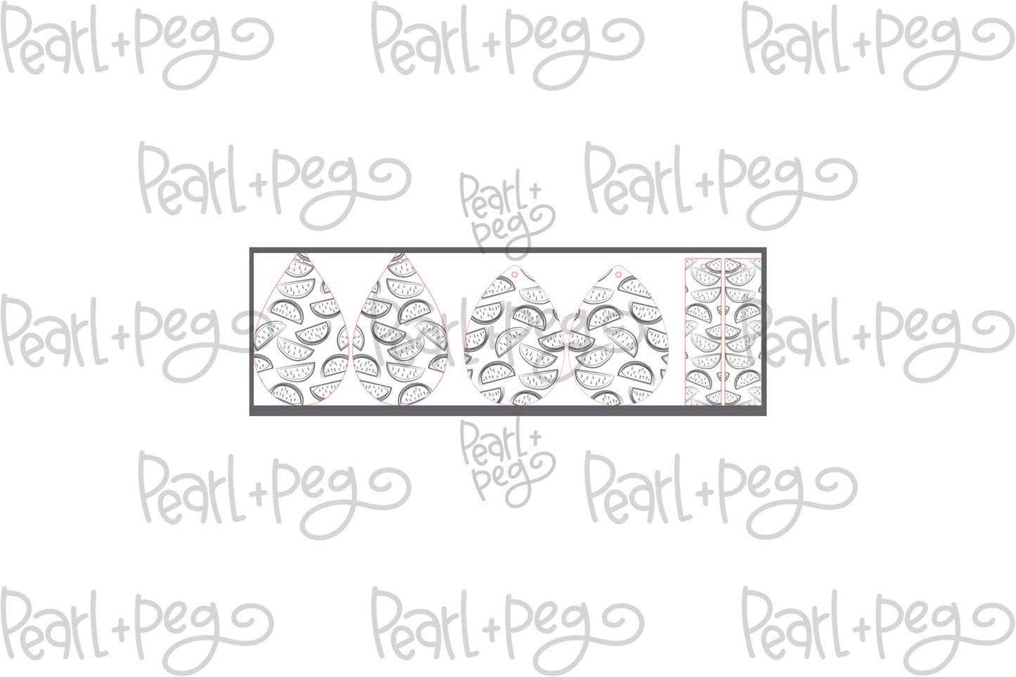 Watermelon Assorted Shapes Laser Engraved Earrings Digital Download